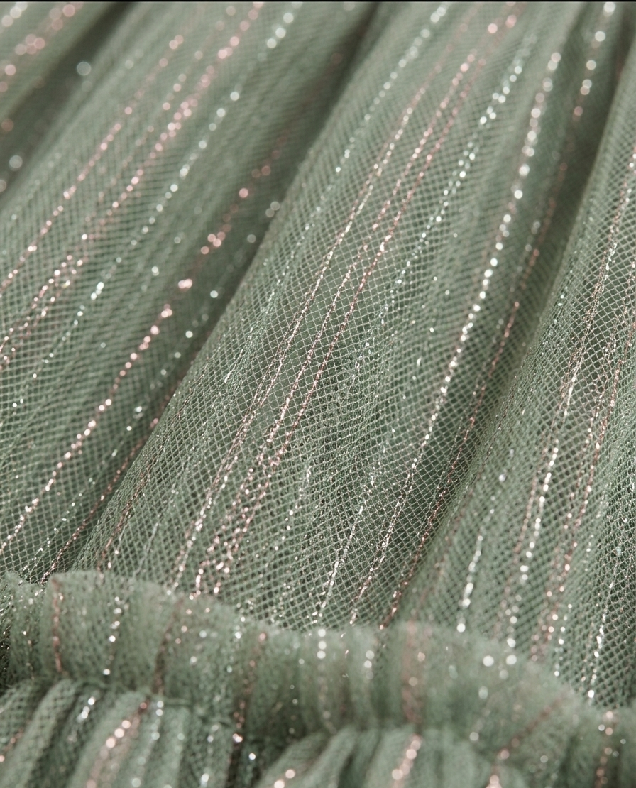 Sage Green Sparkle Tiered Tulle Skirt