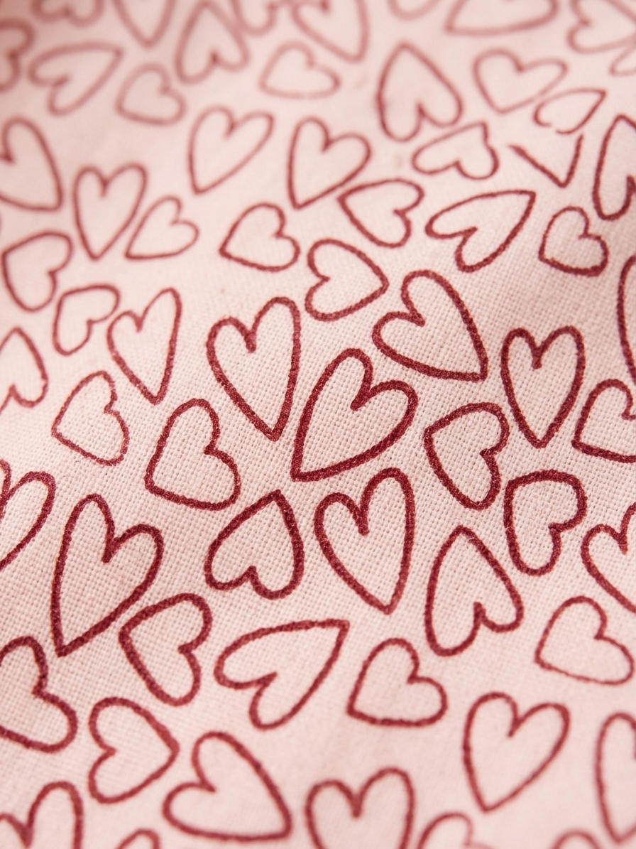 Infant Girls' Crimson Heart-Sketch Flutter Dress – Premium Cotton A-Line for First Memories - Serromi