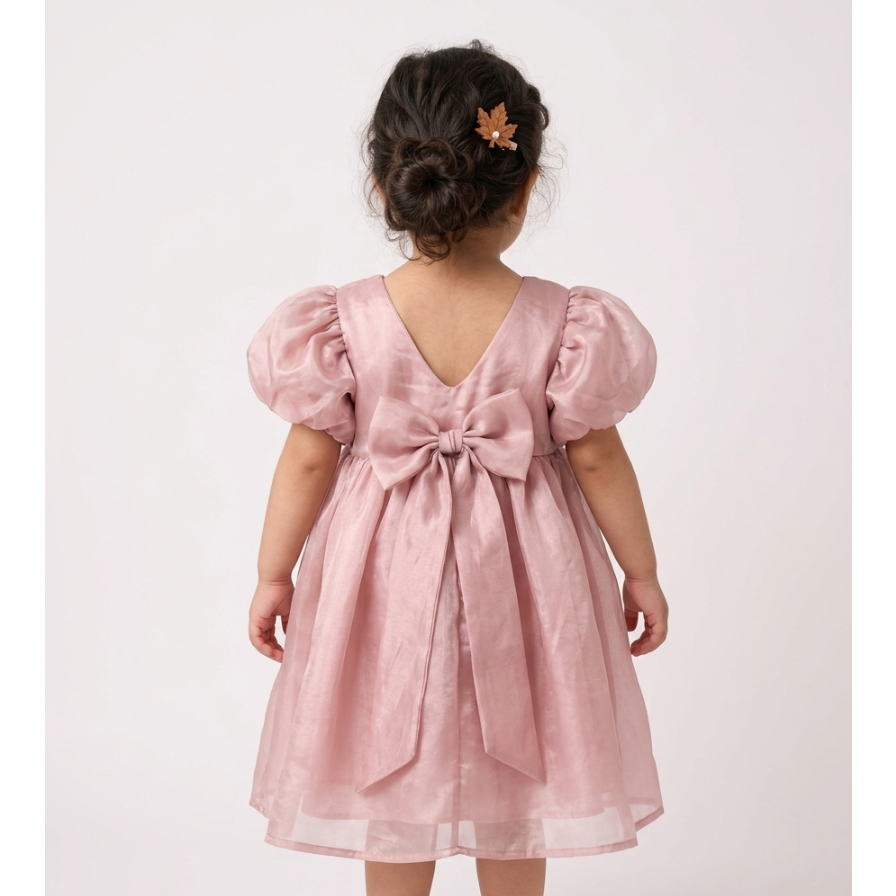 Girls' Premium Midnight Navy Floral Tiered Dress – Scalloped Lace Collar Party Dress in Breathable Cotton