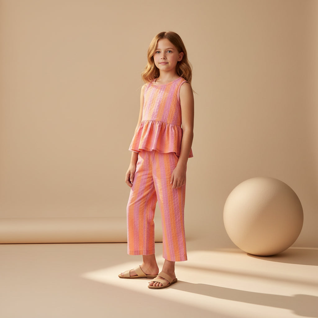 Sunset Sorbet Striped Seersucker Co-ord Set