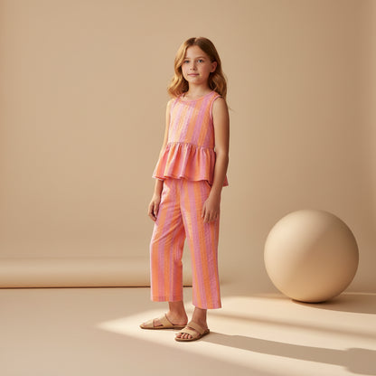 Sunset Sorbet Striped Seersucker Co-ord Set