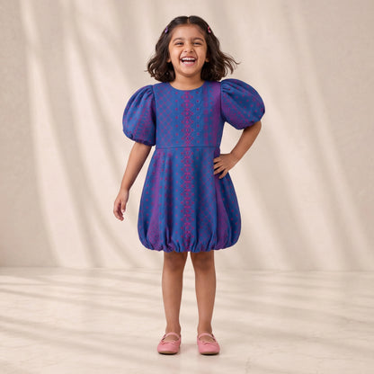 Cobalt Azure Embroidered Bubble Dress