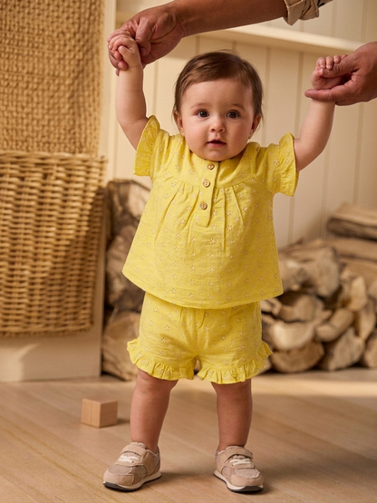 Citron Broderie Anglaise Co-ord Set