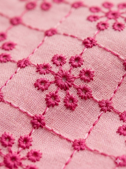 Pink Broderie Anglaise Peter Pan Collar Dress