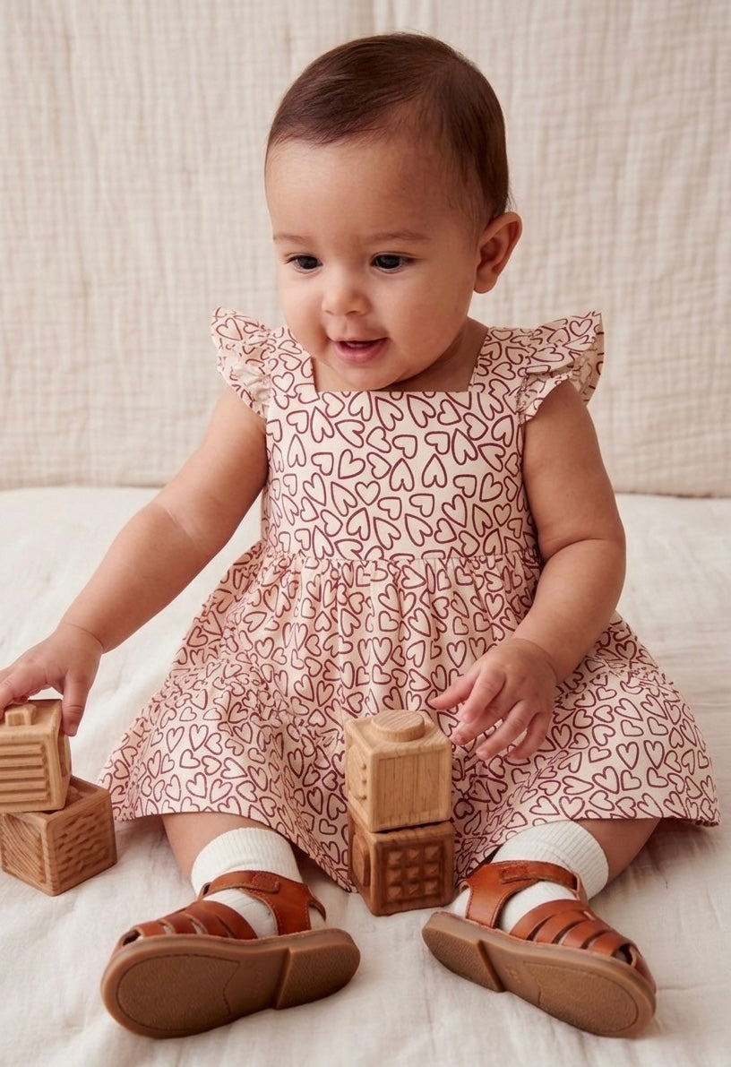 Crimson Heart Cotton Dress