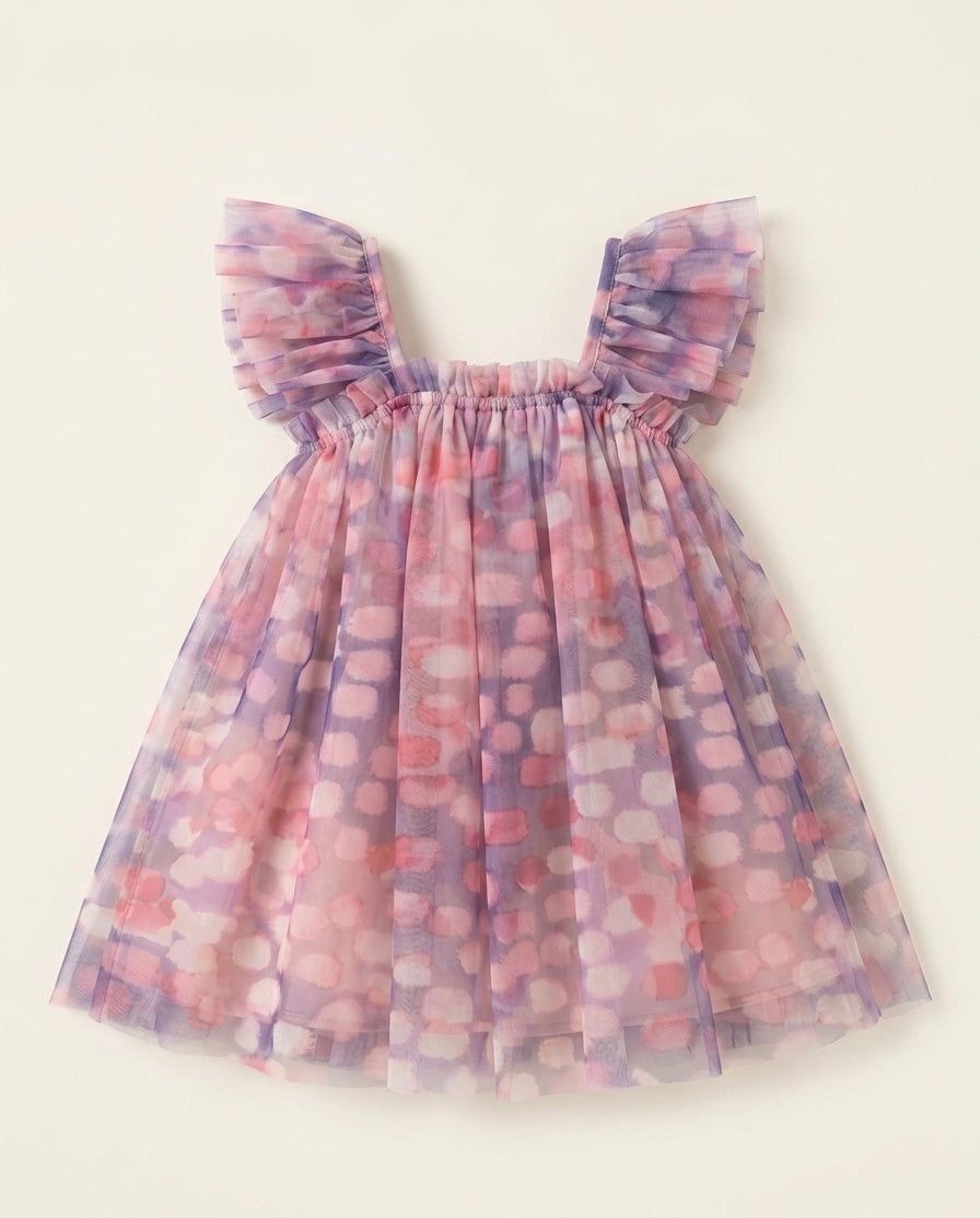 Watercolor Petal Tulle Party Dress