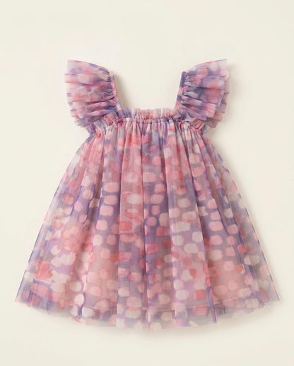 Watercolor Petal Tulle Party Dress