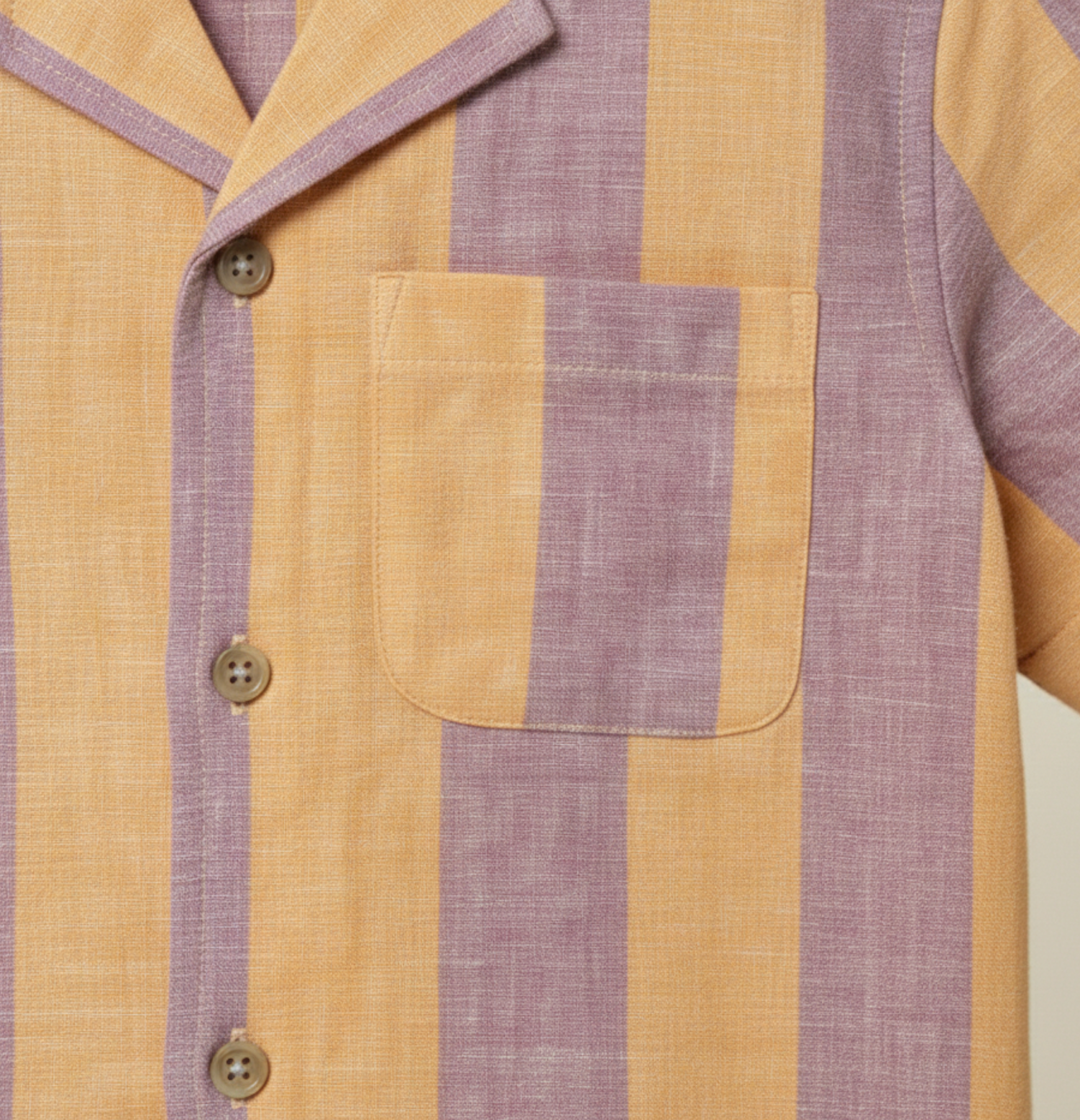 Boys' Premium Linen-Blend Resort Shirt – Luxury Vertical Stripe Short Sleeve Button-Down with Cuban Collar