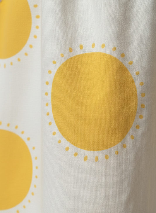 Girls' Premium Golden Sun-Burst A-Line Dress – Luxury Cotton Summer Sundress with Delicate Spaghettii Straps - Serromi