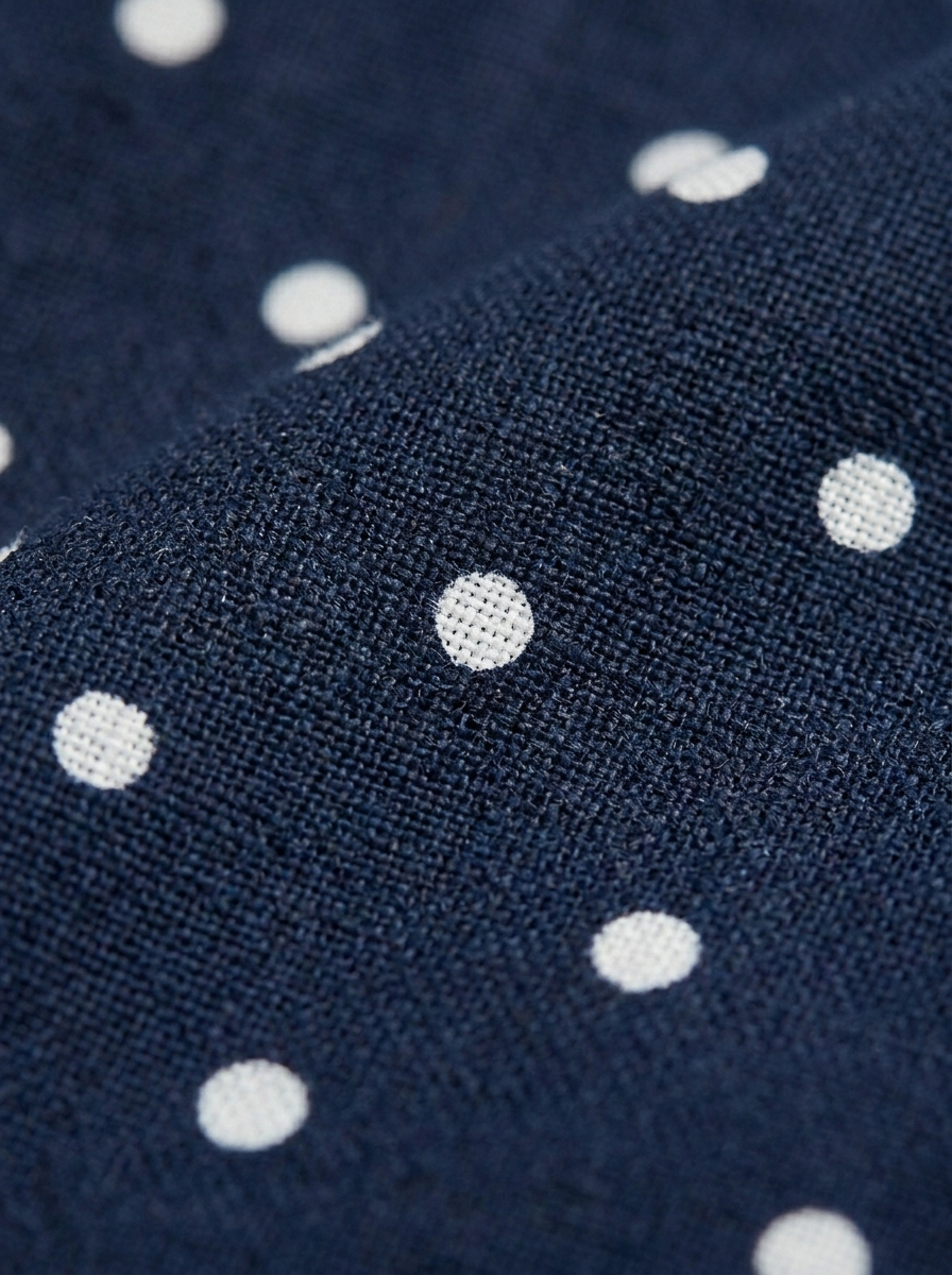Girls' Midnight Polka Dot Muslin Co-ord Set – Navy Peplum Cami &amp; Wide-Leg Trouser Ensemble - Serromi