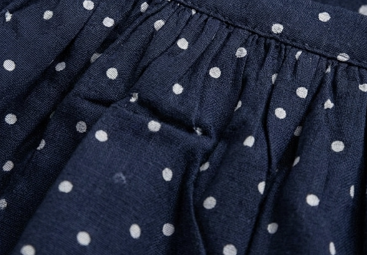 Girls' Midnight Polka Dot Muslin Co-ord Set – Navy Peplum Cami &amp; Wide-Leg Trouser Ensemble