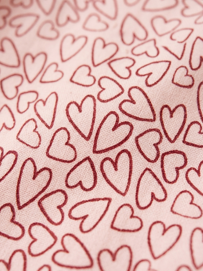 Infant Girls' Crimson Heart-Sketch Flutter Dress – Premium Cotton A-Line for First Memories - Serromi
