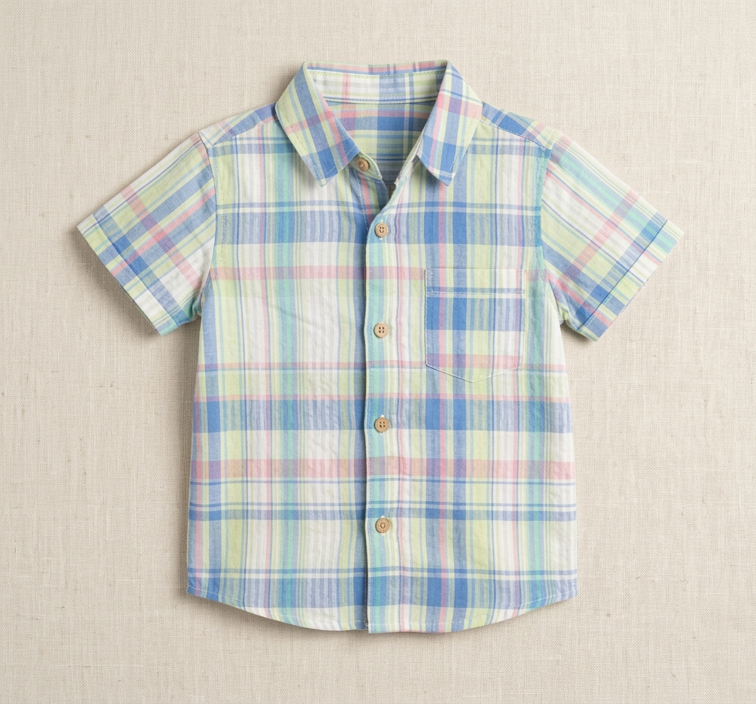 Boys' Crimson Botanical Print Button-Down – Premium Tailored Short-Sleeve Shirt in Soft Cotton - Serromi