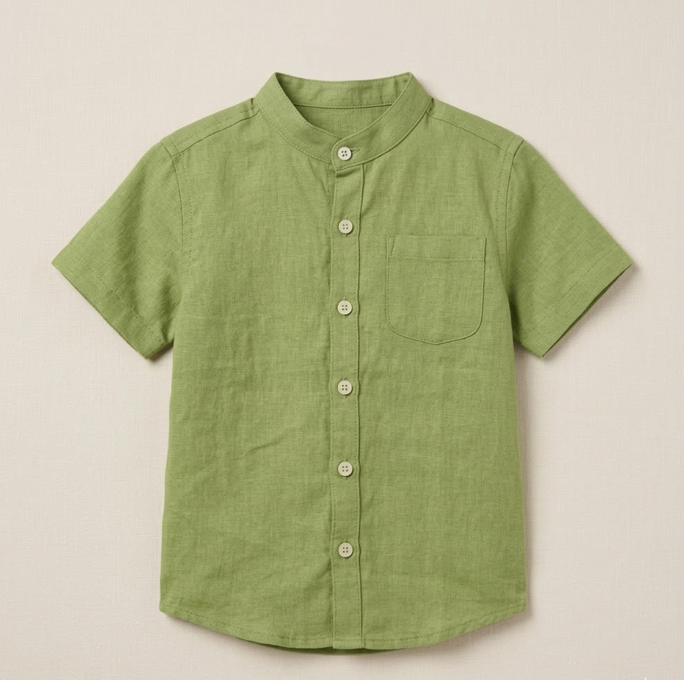 Boys' Azure Geometric Print Button-Down – Premium Tailored Summer Shirt in Breathable Cotton - Serromi