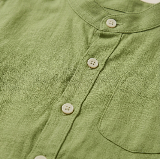 Boys' Azure Geometric Print Button-Down – Premium Tailored Summer Shirt in Breathable Cotton - Serromi