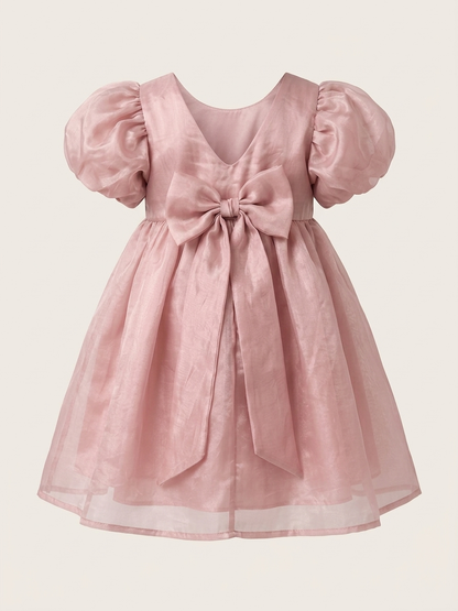 Girls' Premium Midnight Navy Floral Tiered Dress – Scalloped Lace Collar Party Dress in Breathable Cotton - Serromi
