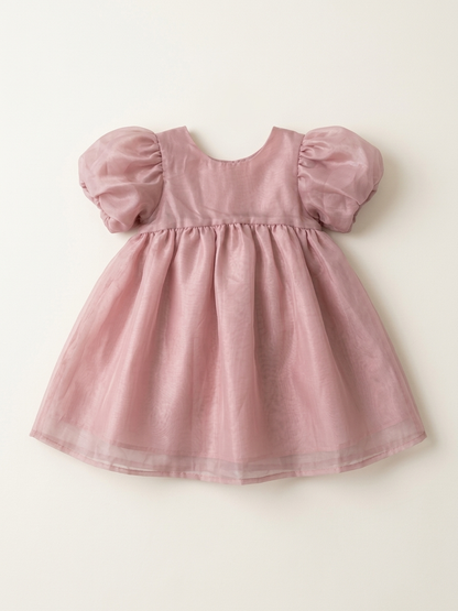 Girls' Premium Midnight Navy Floral Tiered Dress – Scalloped Lace Collar Party Dress in Breathable Cotton - Serromi