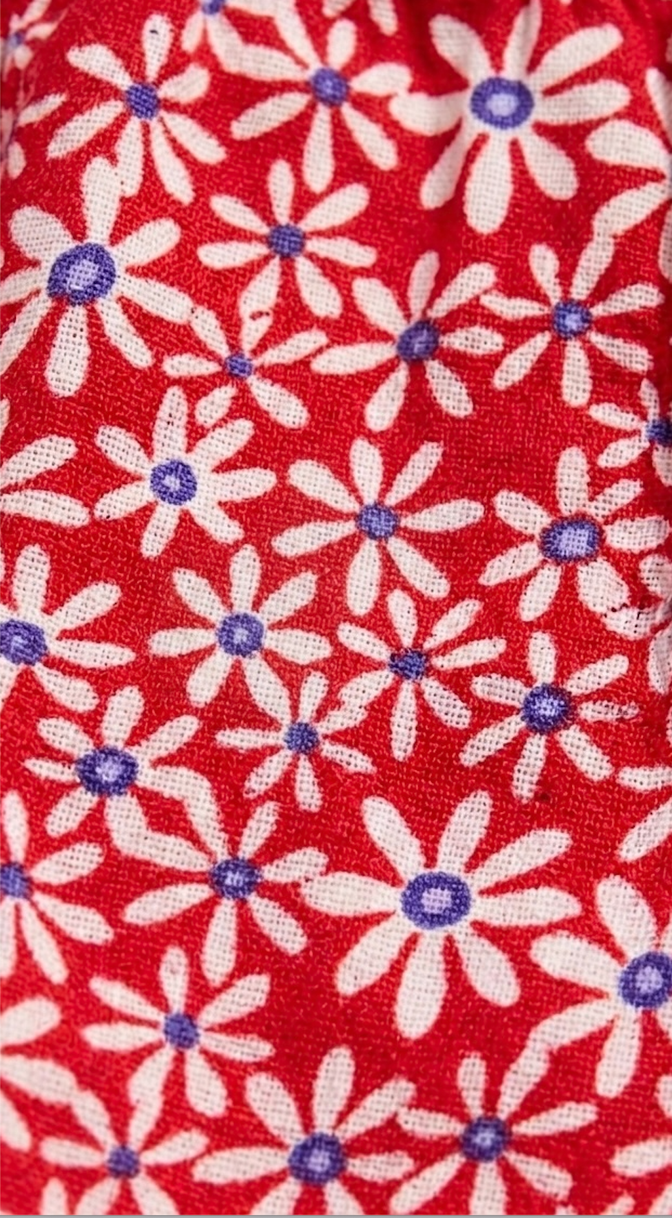 Girls' Crimson Daisy Gossamer Set – Flutter-Sleeve Top &amp; Ruffled Shortie in Breathable Muslin